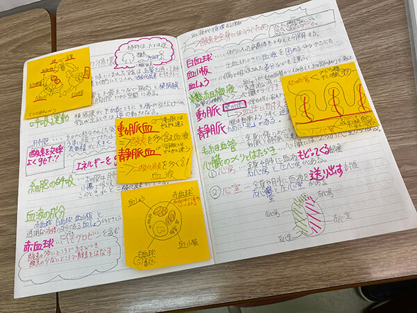 蛍雪ゼミナール江南北校の塾生も真似する板書