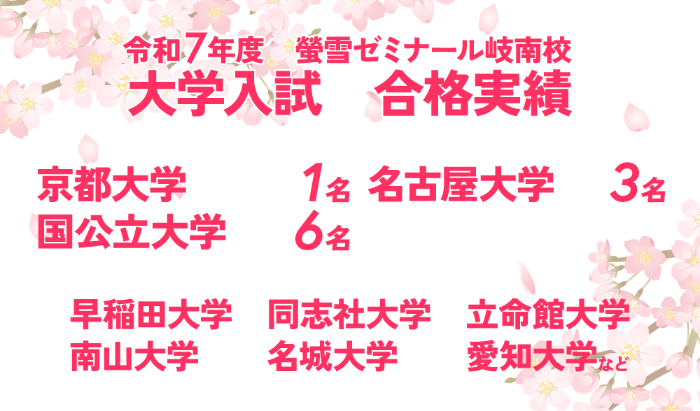 岐南校 大学合格実績