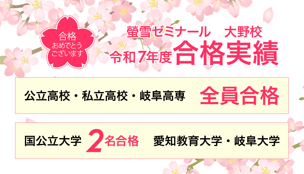 大野校 高校合格実績大学合格実績
